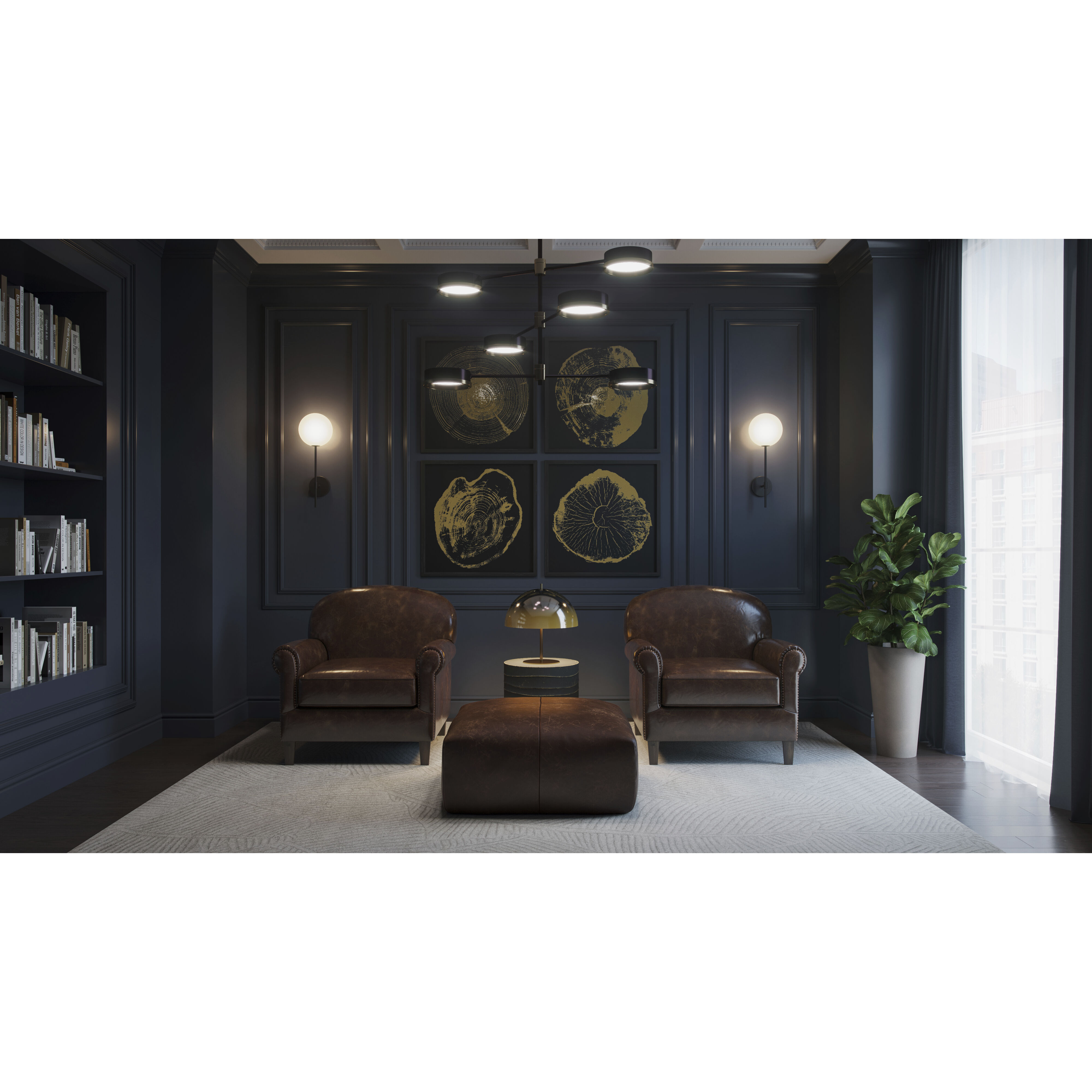 Oralee 6 Light 43 inch Black / Brass / Black Chandelier Ceiling Light